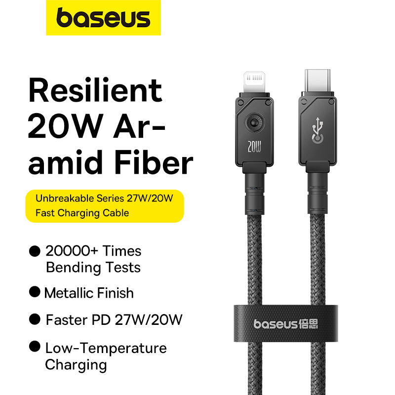 Baseus Unbreakable Series  Type-C to Lightning Fast Charging Cable (1m / 2m)