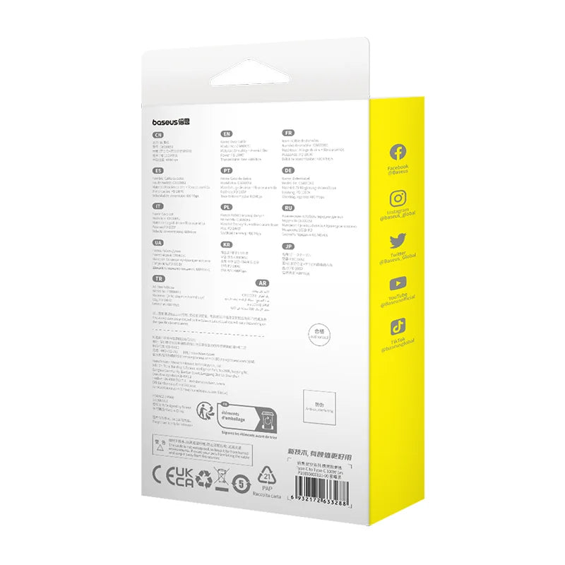 Baseus 1m Unbreakable Series Fast Charging Data Cable Type-C to Type-C 100W Cluster Black – P10355800111-00