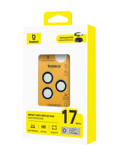Baseus iPhone 17 Pro / 17 Pro Max Impact Anti-Reflective HD Lens Protector Clear