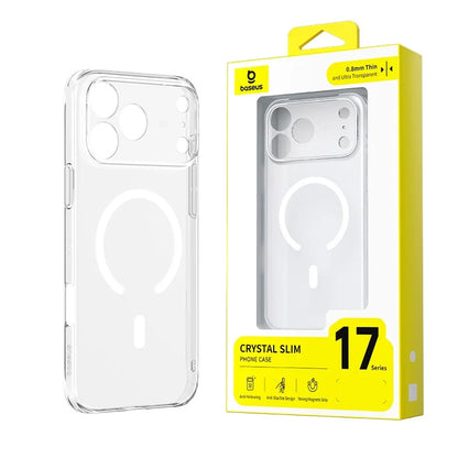 Baseus iPhone 17 Pro Max Crystal Slim Magnetic With Lense Background cover Phone Case Clear