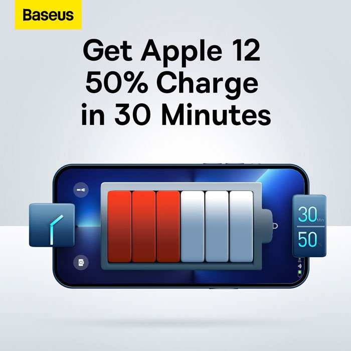 Baseus 30W 2U+C Compact Fast Charger UK Black