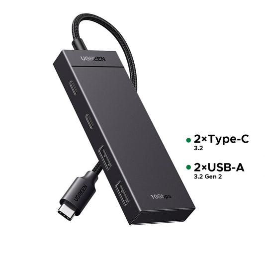 UGREEN 4-Port 10Gbps Type-c to 2 x Type-C 3.2 2 x USB 3.2 Gen 2 Hub – CM806 – 35583