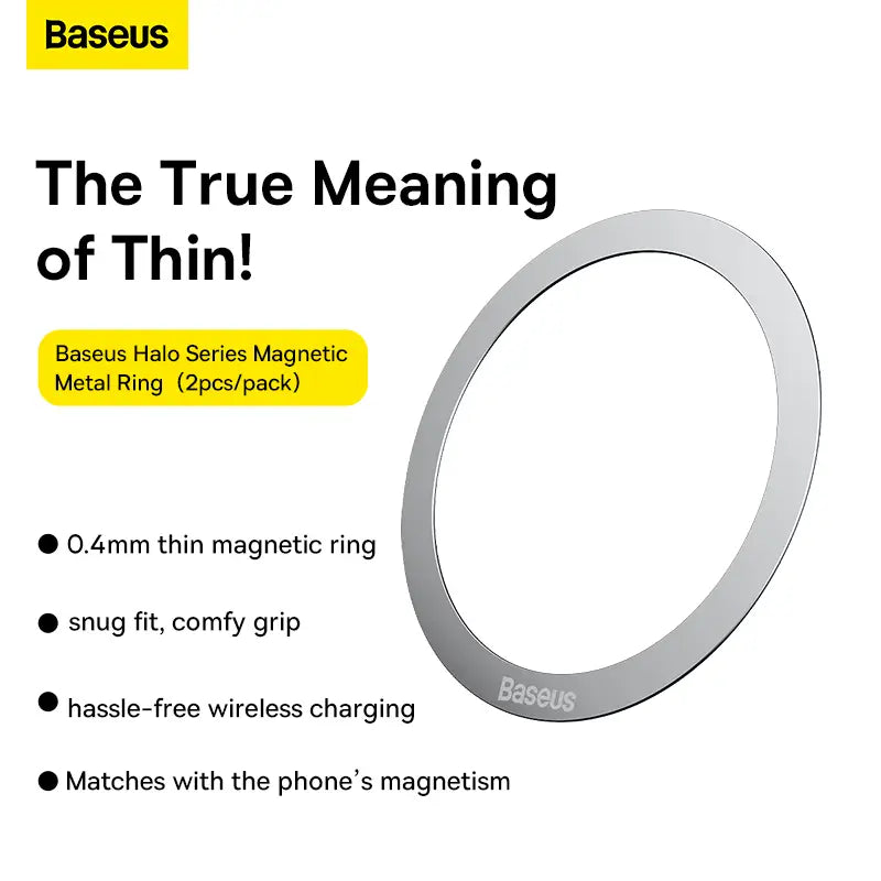 Baseus Halo Series Magnetic Metal Ring 2pcs/pack Silver