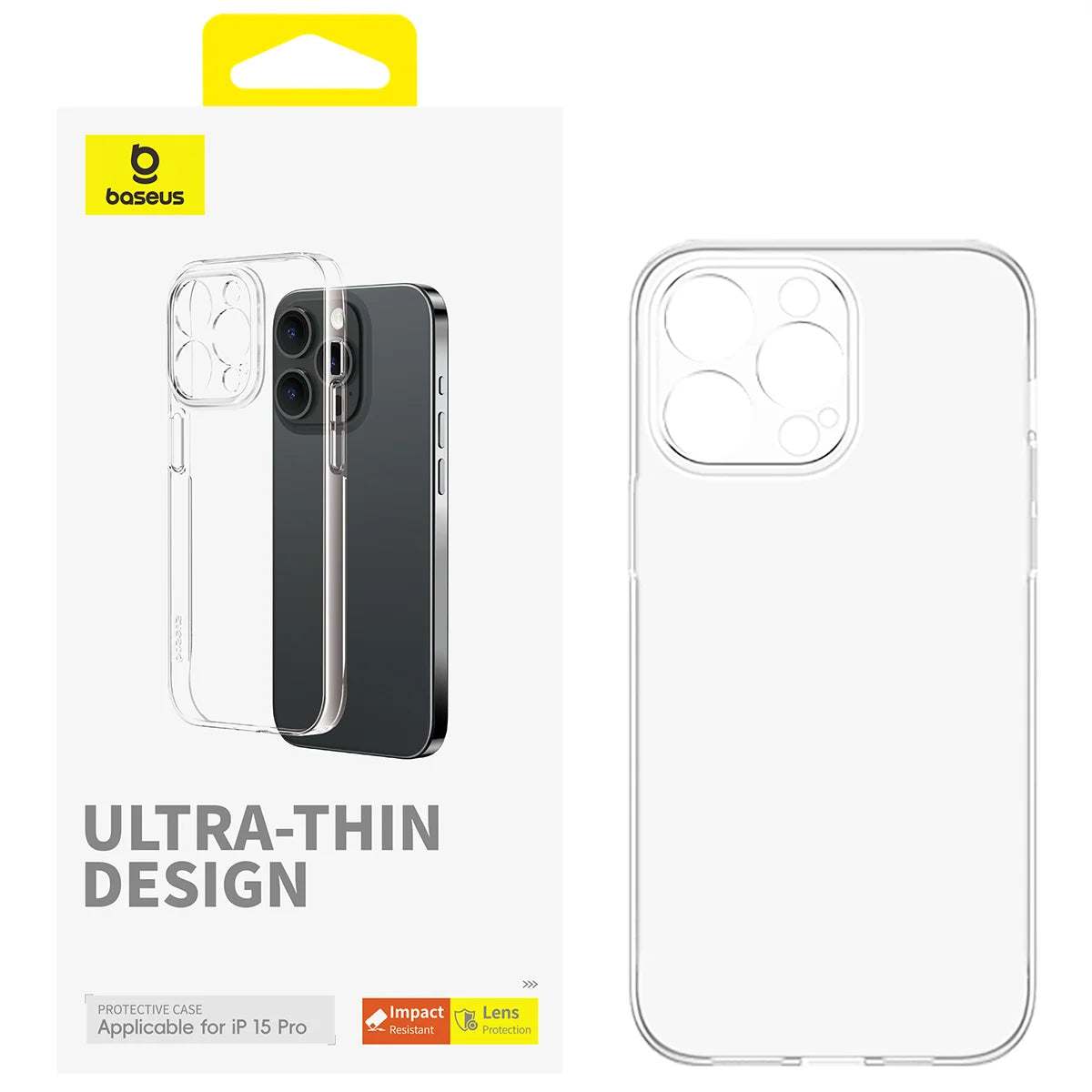 Baseus Lucent Series-iPhone 15 Pro-Clear Transparent, Ultra Thin Design Protective Case?- P60157204203-01
