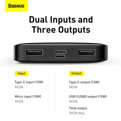 Baseus 10000mAh 15W Bipow Digital Display Power Bank (PPDML-I01)
