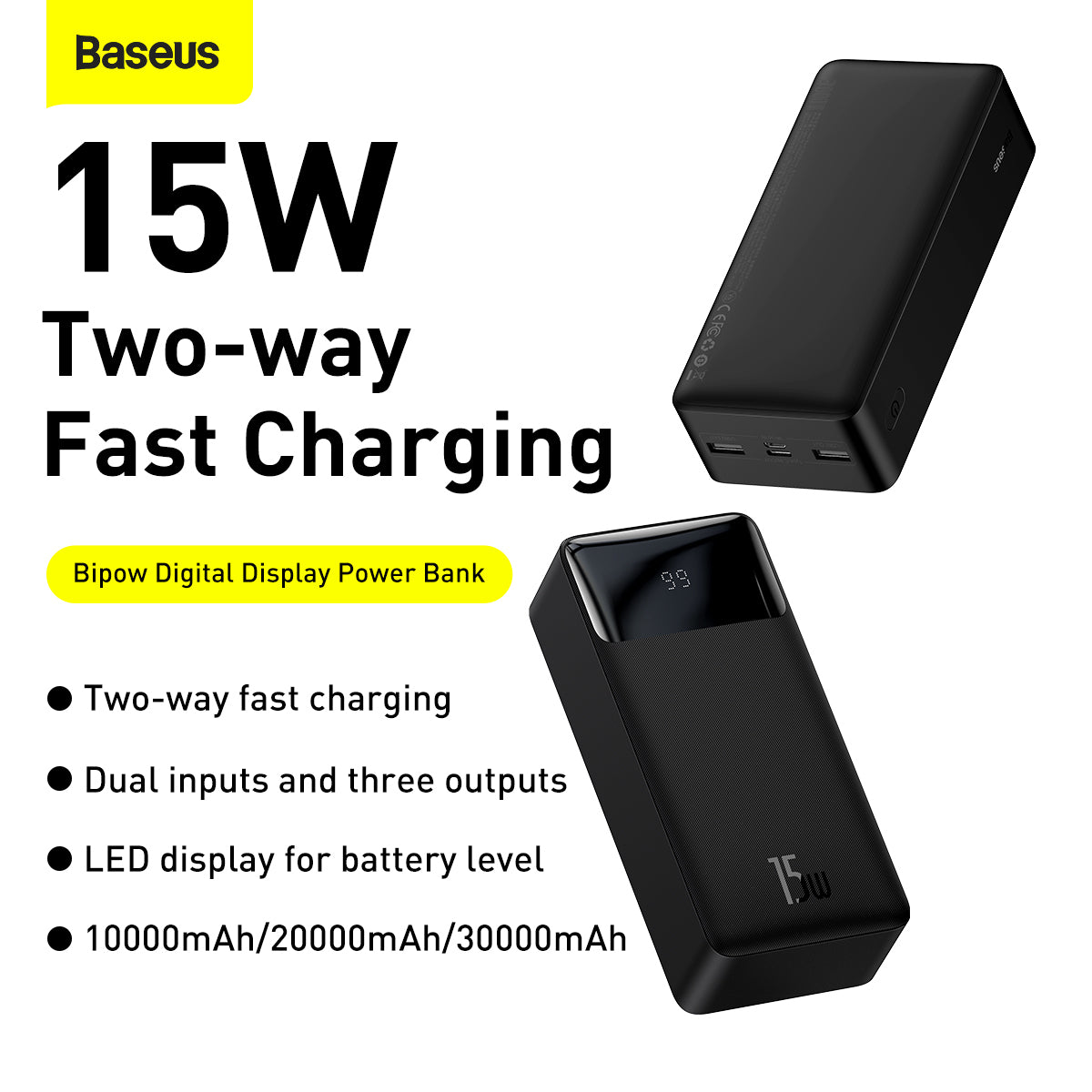 Baseus 30000mAh 15W Bipow Digital Display Power Bank