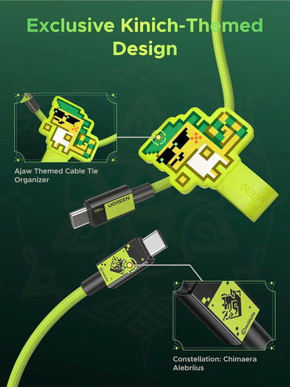 UGREEN 1 Meter 100W 5A Max Type – C to Type – C PD Fast Charging Cable Genshin Impact Edition – L512- 45063GI