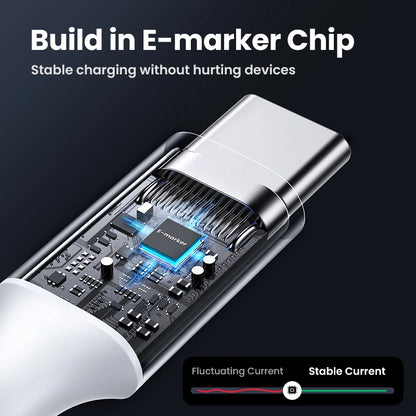 UGREEN 1 Meter 100W 5A Max Type-C to Type-C PD Fast Charging Silicone Braided Cable – US557 - 15275