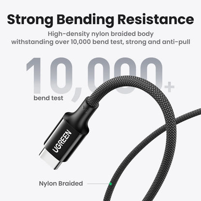 UGREEN 1 Meter 100W 5A Max Type-C to Type-C PD Fast Charging Silicone Braided Cable – US557 - 15275