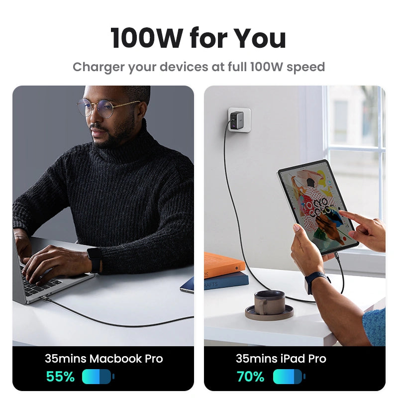 UGREEN 1 Meter 100W 5A Max Type-C to Type-C PD Fast Charging Silicone Braided Cable – US557 - 15275