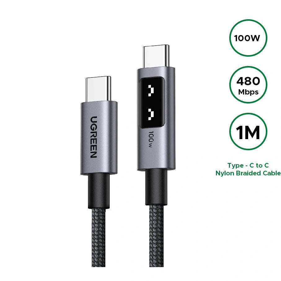 UGREEN 1 Meter 100W Uno Type-C to Type-C PD Fast Charging Cable 5A Max – L509 – 35501