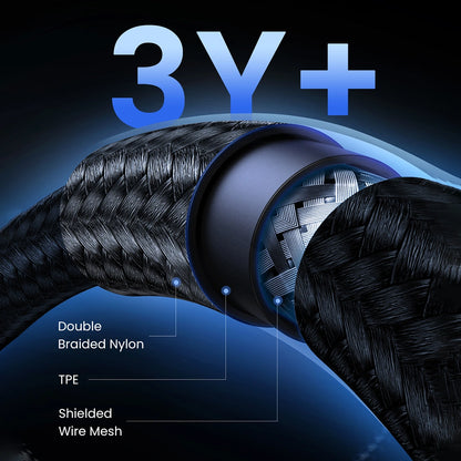 UGREEN 1 Meter 240W 4K@60Hz Type-C to Type-C 3.2 Gen 2 Nylon Braided Cable – US355 – 80150