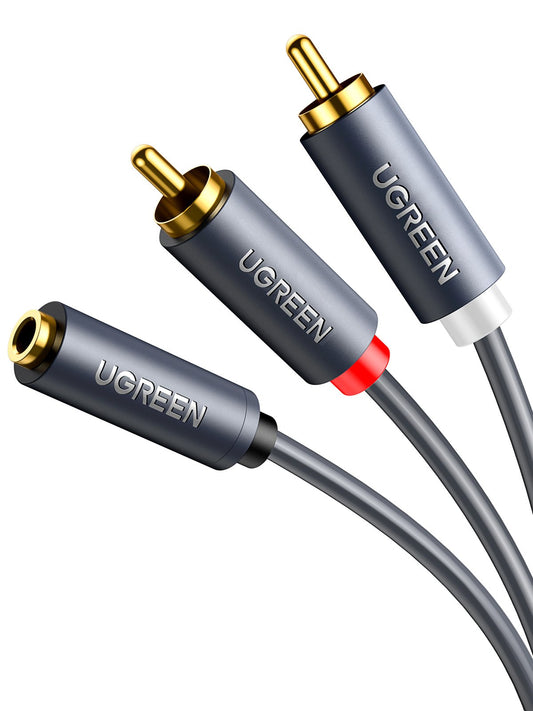 UGREEN 1 Meter 3.5mm Female to 2 RCA Male Audio Cable – AV102 – 10588