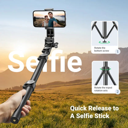 UGREEN 1.7 Meter Floor Tripod And Selfie Stick with Bluetooth Remote – LP680 - 15609