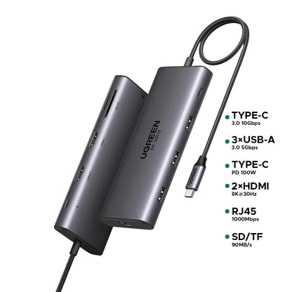 UGREEN 10 – in – 1 Revodok Type-C Multifunction Hub – CM639 – 15534