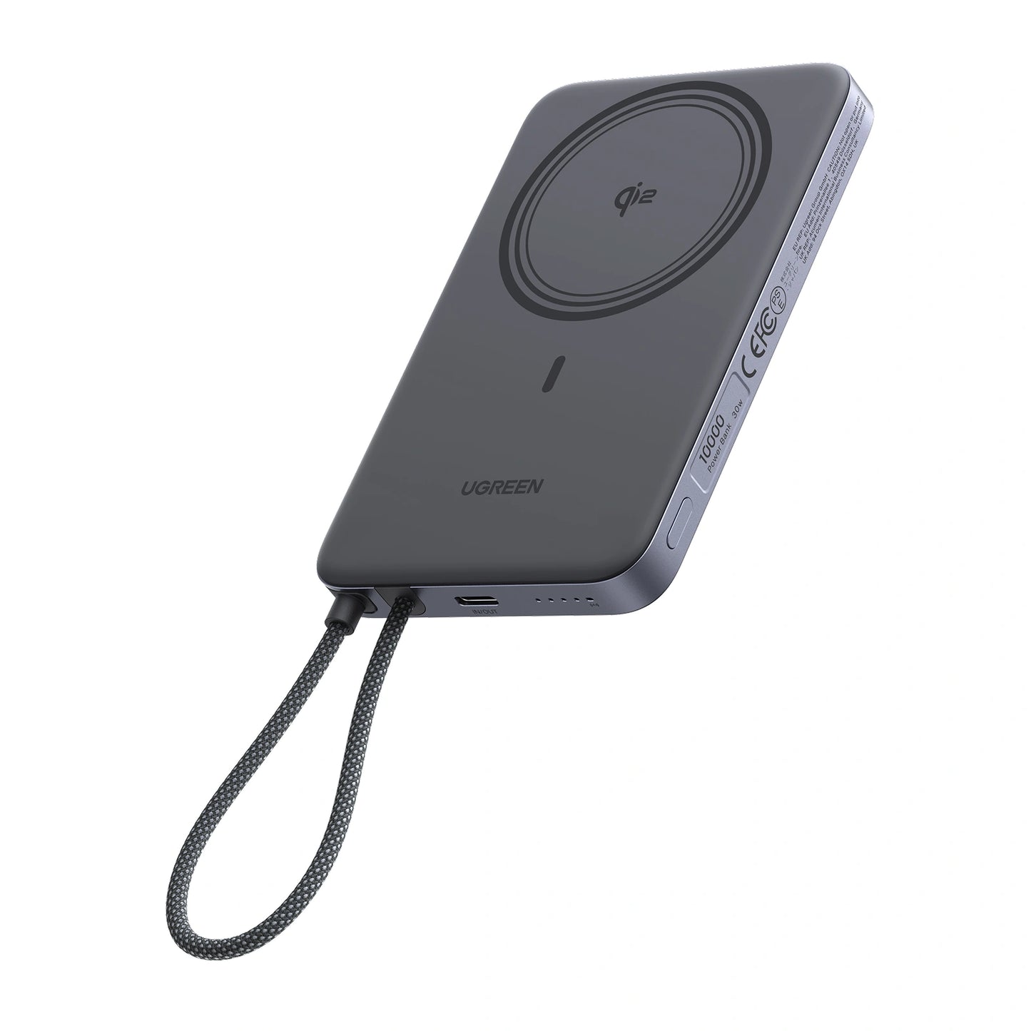 UGREEN 10000mAh 15W Qi2 MagFlow Air Magnetic Power Bank (Space Gray)- PB570 – 75982B