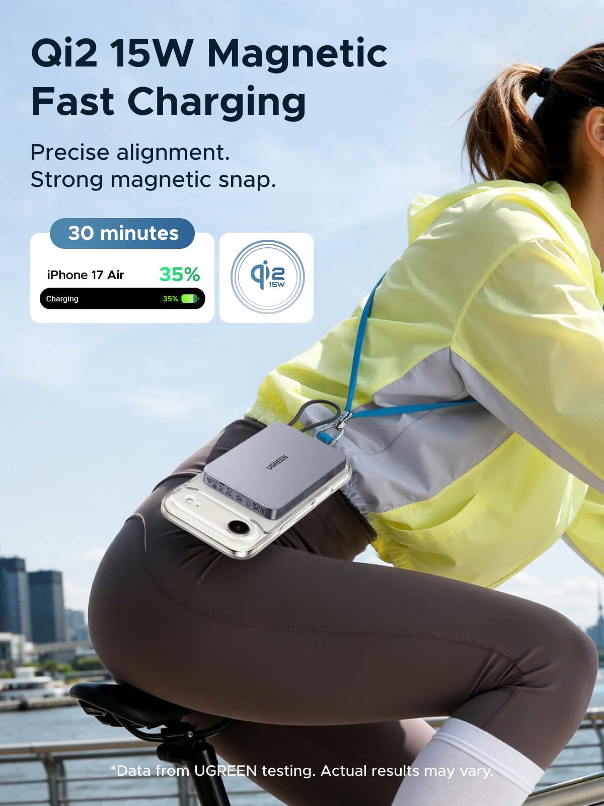 UGREEN 10000mAh 15W Qi2 MagFlow Air Magnetic Power Bank (Space Gray)- PB570 – 75982B