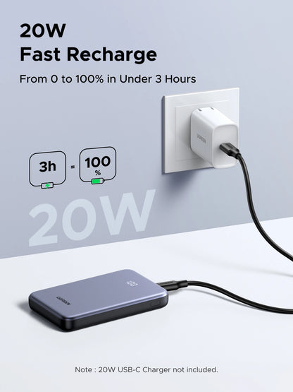 UGREEN 10000mAh 20W Zapix Series Two-way Fast Charging Power Bank – PB507 – 75131B