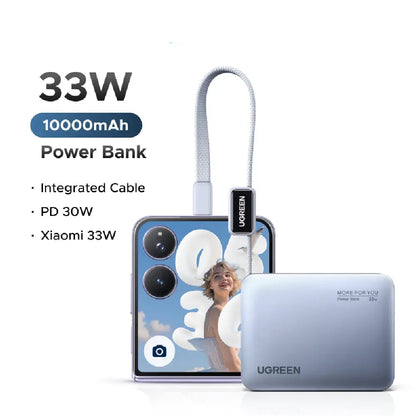 UGREEN 10000mAh 33W Fast Charging Power Bank With Type C Cable – PB584 – 75173B