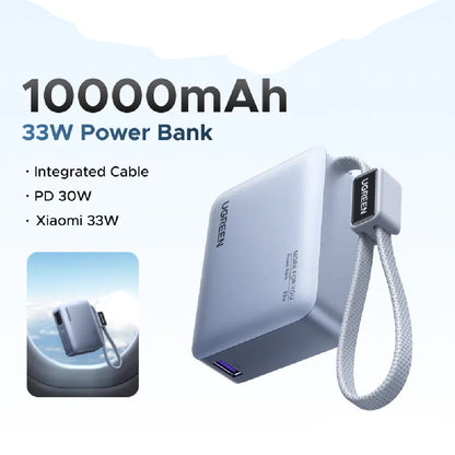 UGREEN 10000mAh 33W Fast Charging Power Bank With Type C Cable – PB584 – 75173B