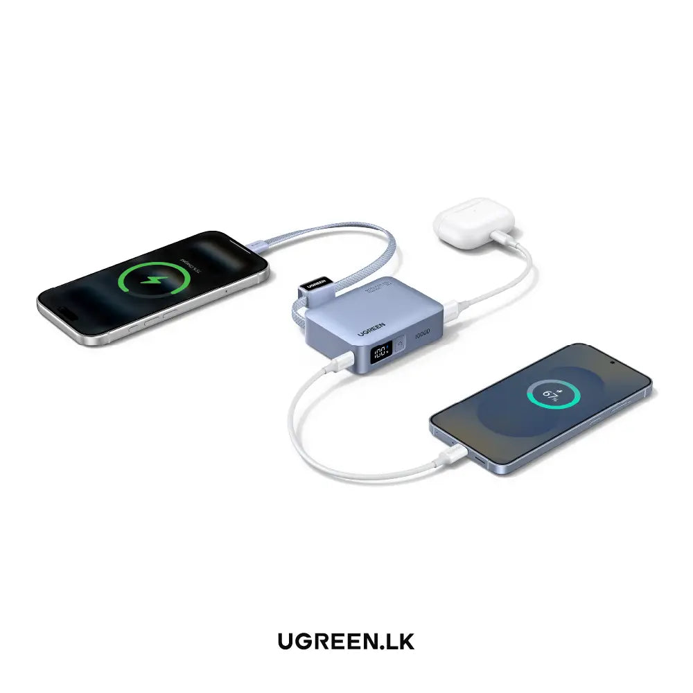 UGREEN 10000mAh 33W Fast Charging Power Bank With Type C Cable – PB584 – 75173B