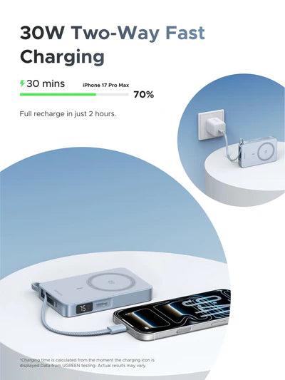 UGREEN 10000mAh 25W Qi2 Magflow Magnetic Wireless Power Bank – PB773 – 65958B