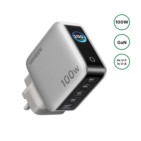 UGREEN 100W Nexode Pro 5-Port GaN Fast Charger with Smart Display UK – X773 – 65621B