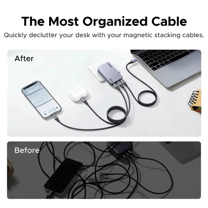 UGREEN 1Meter 100W Magnetic Type-C to Type-C PD Fast Charging Cable – L520 – 55517