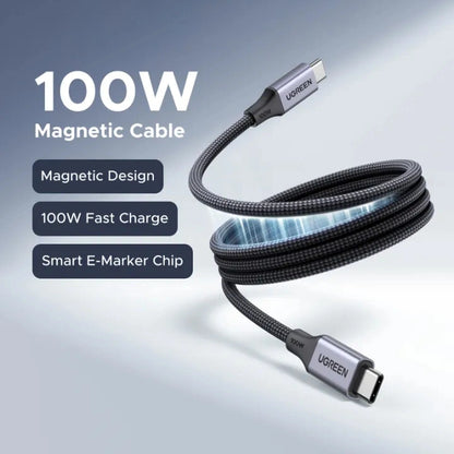 UGREEN 1Meter 100W Magnetic Type-C to Type-C PD Fast Charging Cable – L520 – 55517
