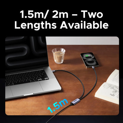 UGREEN 1.5 Meter 100W 2-in-1 Type-C to Dual Type-C 5A Max PD Charging Cable – US561 – 35087
