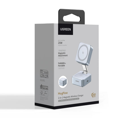 UGREEN 25W Qi2 MagFlow 2-in-1 Magnetic Wireless Charger – W752 – 55960B