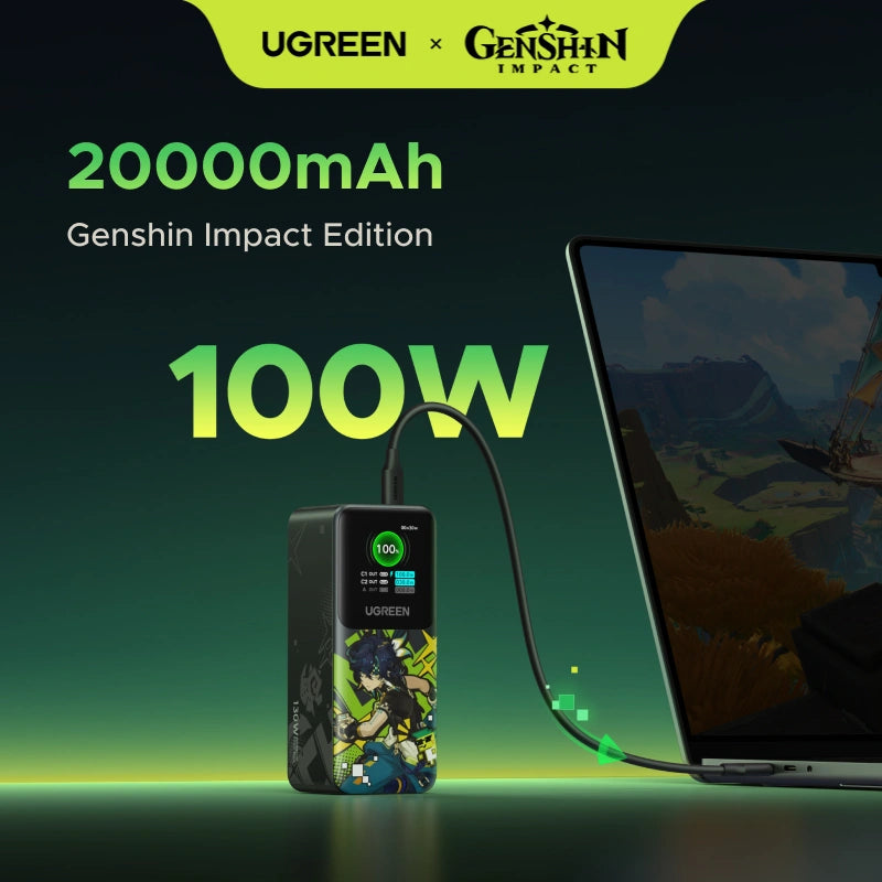 UGREEN 20000mAh 130W Genshin Impact Edition Smart Display Fast Charging Power Bank – PB721 – 35524GI