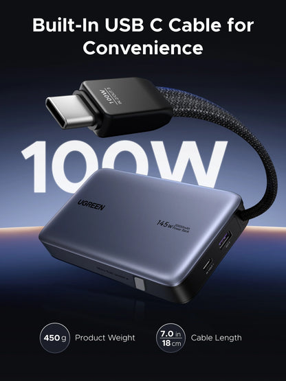 UGREEN 20000mAh 145W Power Bank with Built-in Cable – PB551 – 55992B