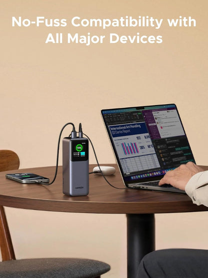 UGREEN 20000mAh 165W Nexode Smart Display Power Bank with Retractable Cable ( CCC version) – PB726 – 95670B