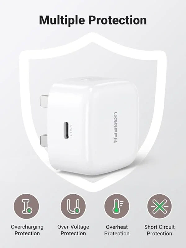 UGREEN 20W Type-C Fast Charger Set + Type-C to Type-C 1 Meter Cable