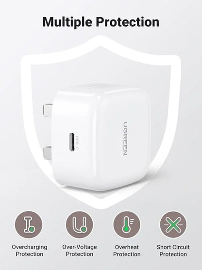 UGREEN 20W Type-C Fast Charger Set + Type-C to Type-C 1 Meter Cable