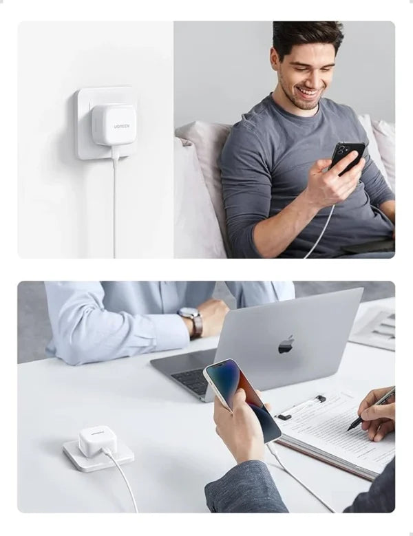 UGREEN 20W Type-C PD Fast Charger + MFI Certified Type-C to Lightning 1m Cable set