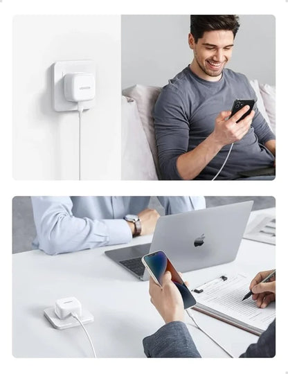 UGREEN 20W Type-C PD Fast Charger + MFI Certified Type-C to Lightning 1m Cable set