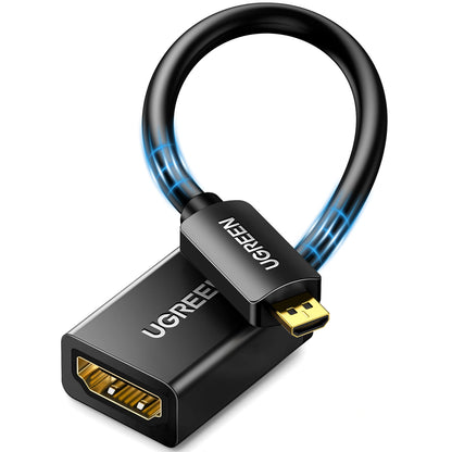 UGREEN 22cm Micro HDMI Male to HDMI Female Adapter Cable (Black) – 20134