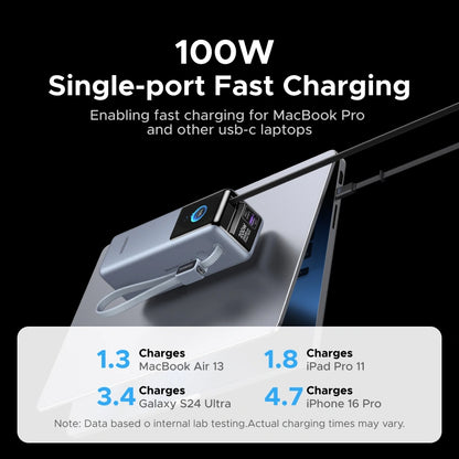 GREEN 25000mAh – 200W Nexode Pro Power Bank with 35cm Braided Cable + 65cm Retractable Cable – PB728 – 75702B