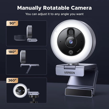 UGREEN 2K 30fps Web Camera with Ring light – CM910 – 65857