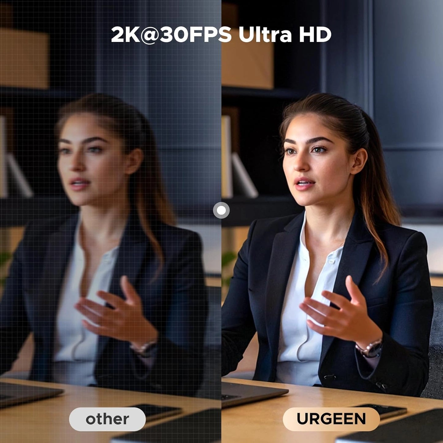 UGREEN 2K 30fps Web Camera with Ring light – CM910 – 65857