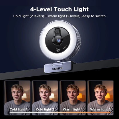 UGREEN 2K 30fps Web Camera with Ring light – CM910 – 65857