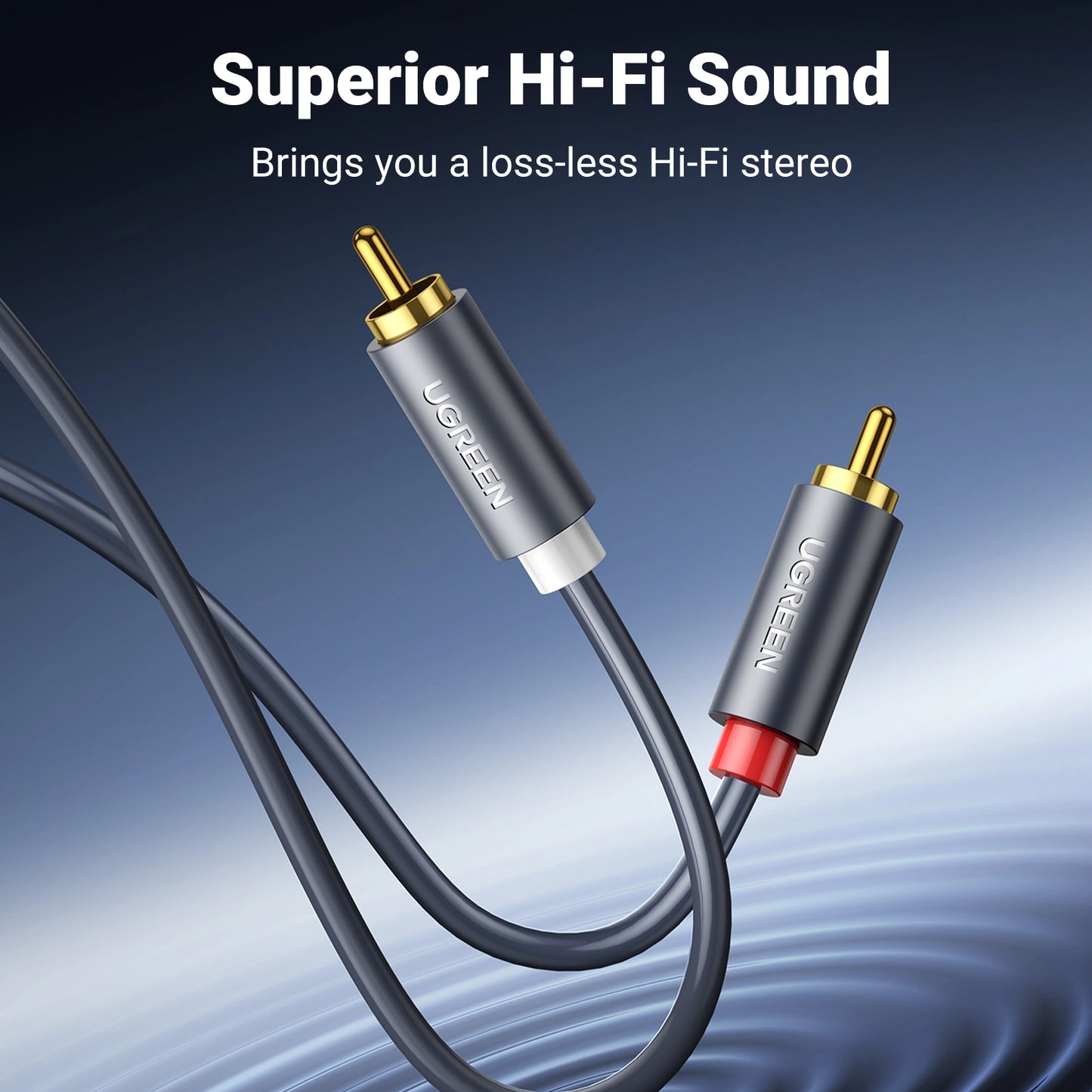 UGREEN 3 Meter 2RCA Male to 2RCA Male Cable (Black) – AV104 – 10519