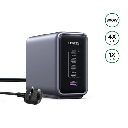 UGREEN 300W Nexode PD GaN Fast Charging Station – UK – CD333 – 90904B