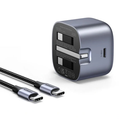 UGREEN 30W USB-C Nexode GaN PD Fast Charger UK with Type-C to Type-C Cable – CD305 - 25114
