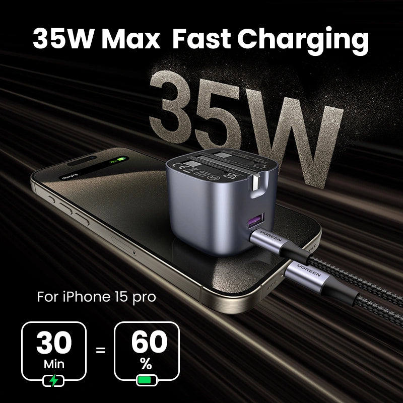 UGREEN 35W 2-Port Nexode GaN Fast Charger UK – CD350 - 15540