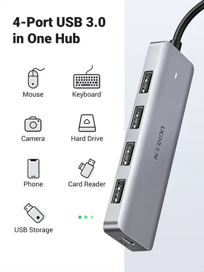 UGREEN 4 – Port USB 3.0 to Type -C HUB – CM219 – 70336