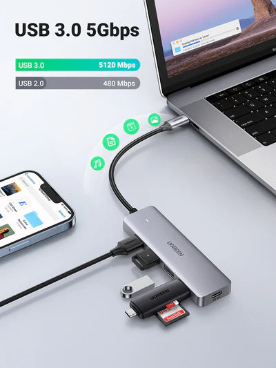 UGREEN 4 – Port USB 3.0 to Type -C HUB – CM219 – 70336