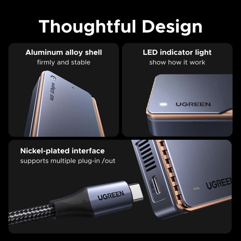 UGREEN 40Gbps USB4® M.2 NVMe SSD Aluminum Alloy Enclosure – D703 - 65727